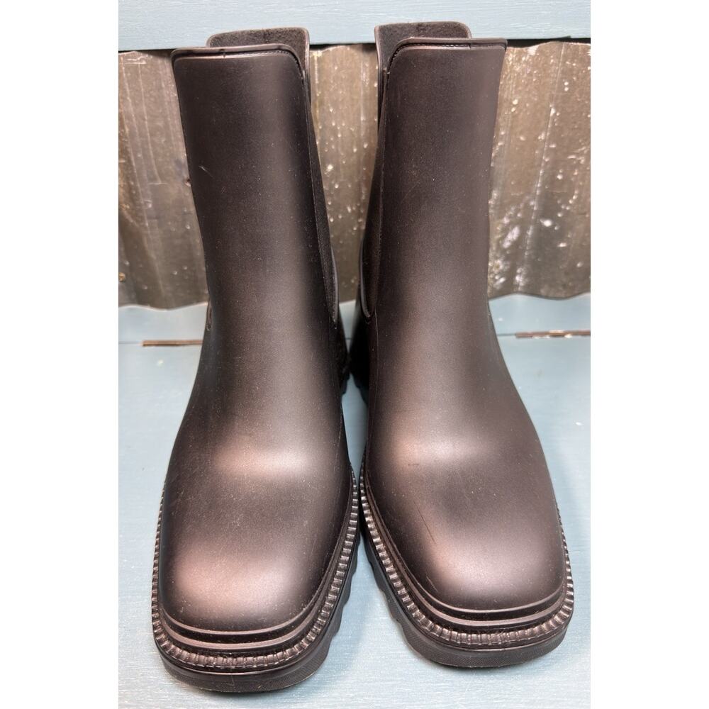 Circus NY Sam Edelman Katiana Rain Boots Black Square Toe Size 9M Waterproof PVC